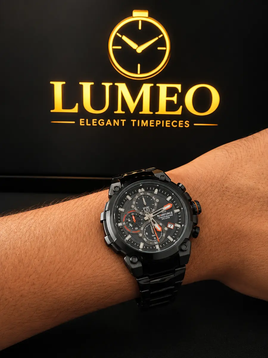 NAVIFORCE Chronograph Black – Montre Homme Sportive & Premium - détail